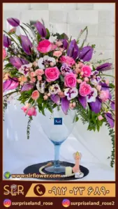 باکس گل شیشه ای آنتوریوم Anthurium glass flower box 2