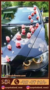 دیزاین گل ماشین عروس طرح قلب Flower design of the bride's car with a heart design 1345