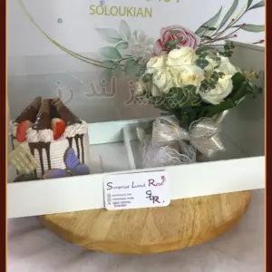 کیک و باکس گل اکالیپتوس eucalyptus-flower-box-and-cake