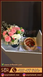 کیک و باکس گل میخک 2 4 carnation-flower-box-and-cake