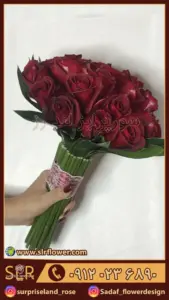 bridal red rose bouquet دسته گل عروس رز قرمز4