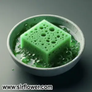 A wet sponge in a basin of water - آموزش آبکشی اسفنج
